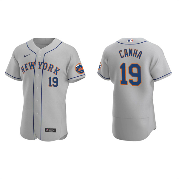 Men's Mark Canha New York Mets Gray Authentic Road Jersey