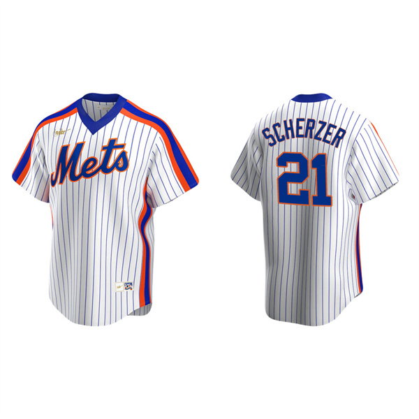Men's Max Scherzer New York Mets White Cooperstown Collection Home Jersey