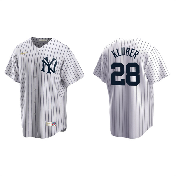 Men's Corey Kluber New York Yankees Nike White Home Cooperstown Collection Jersey