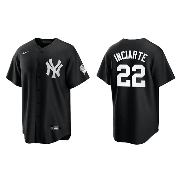 Men's New York Yankees Ender Inciarte Black White Replica Official Jersey