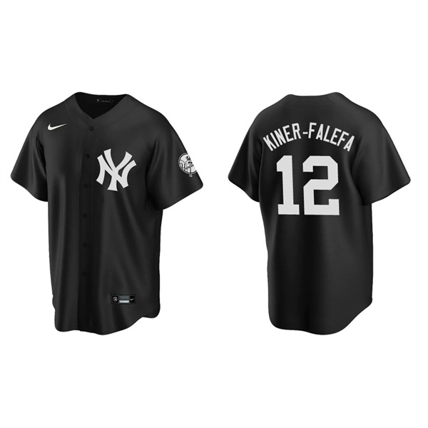 Men's New York Yankees Isiah Kiner-Falefa Black Replica Fashion Jersey