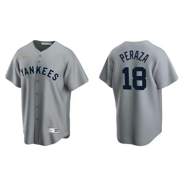 Men's New York Yankees Jose Peraza Gray Cooperstown Collection Road Jersey