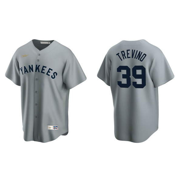 Men's New York Yankees Jose Trevino Gray Cooperstown Collection Road Jersey