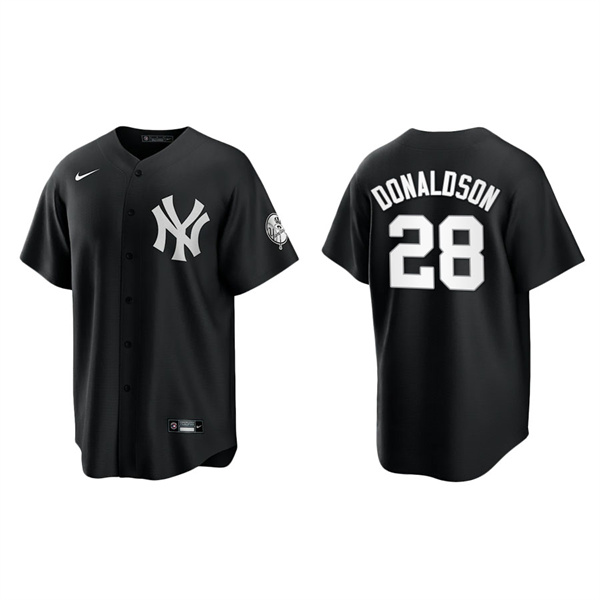 Men's New York Yankees Josh Donaldson Black White Replica Official Jersey