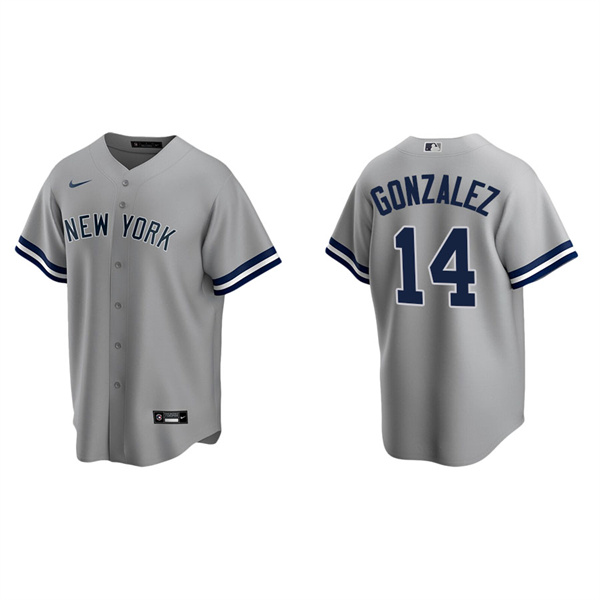 Men's New York Yankees Marwin Gonzalez Gray Replica Road Jersey