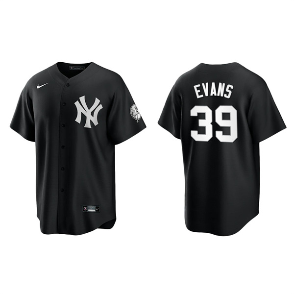 Men's New York Yankees Phillip Evans Black White Replica Official Jersey