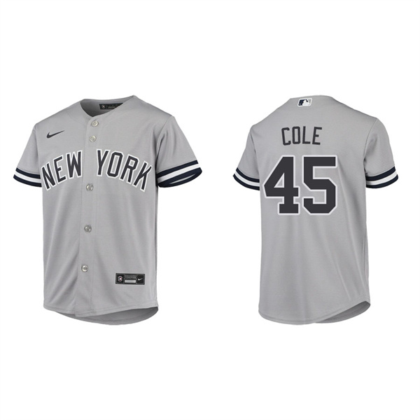 Youth New York Yankees Gerrit Cole Gray Road Jersey
