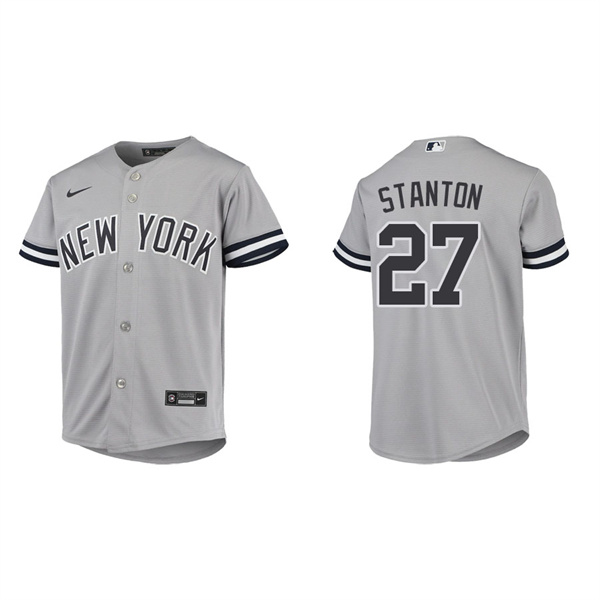 Youth New York Yankees Giancarlo Stanton Gray Road Jersey