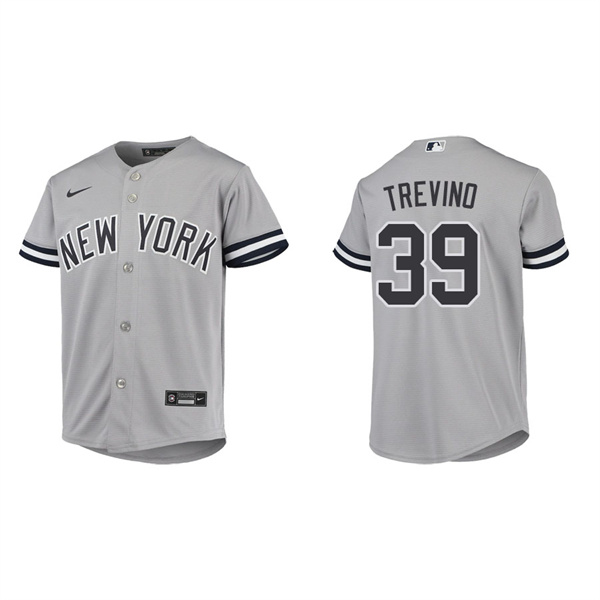 Youth New York Yankees Jose Trevino Gray Road Jersey
