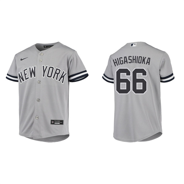 Youth New York Yankees Kyle Higashioka Gray Road Jersey