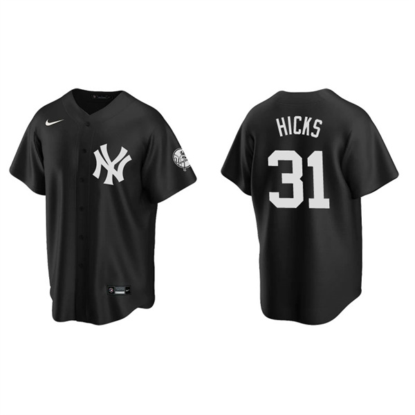 Men's New York Yankees Aaron Hicks Black Replica Fashion Jersey