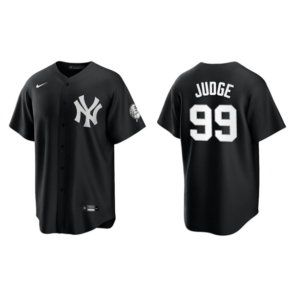 Men's New York Yankees Aaron Judge Black White Replica Official Jersey