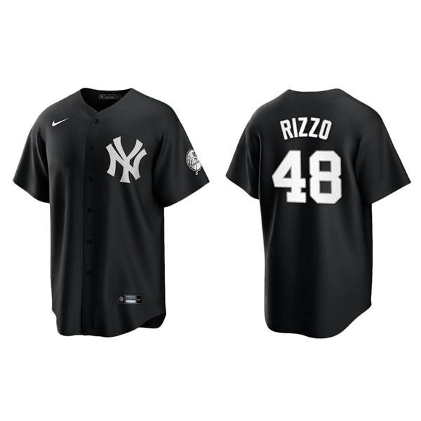 Men's New York Yankees Anthony Rizzo Black White Replica Official Jersey
