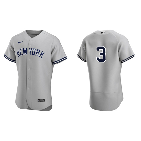 Men's New York Yankees Babe Ruth Gray Authentic Road Jersey