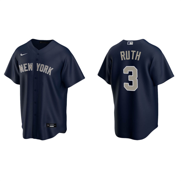 Men's New York Yankees Babe Ruth Navy Replica Alternate Jersey