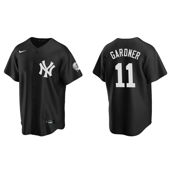 Men's New York Yankees Brett Gardner Black Replica Fashion Jersey