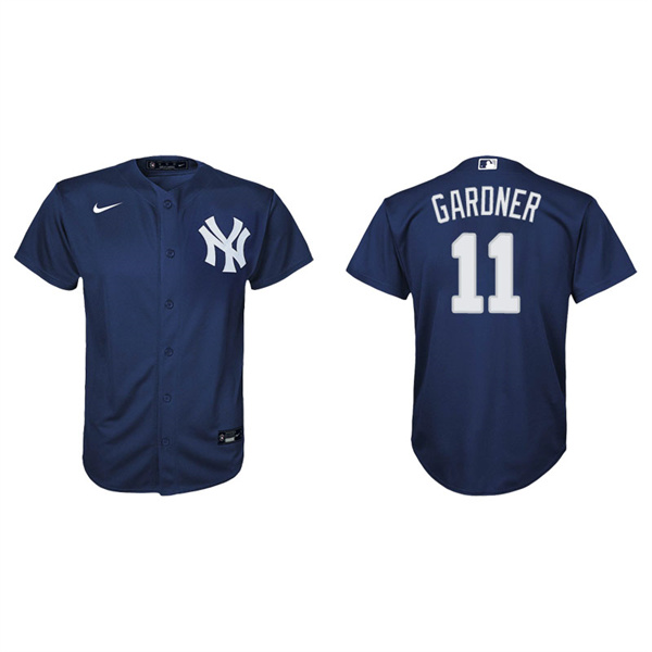 Youth New York Yankees Brett Gardner Navy Replica Alternate Jersey
