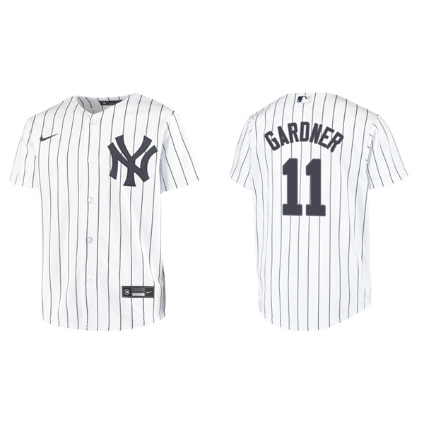Youth New York Yankees Brett Gardner White Replica Home Jersey