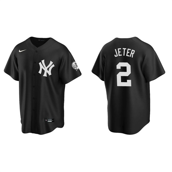 Men's New York Yankees Derek Jeter Black Replica Fashion Jersey