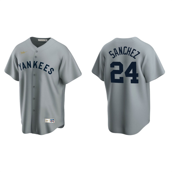 Men's New York Yankees Gary Sanchez Gray Cooperstown Collection Road Jersey