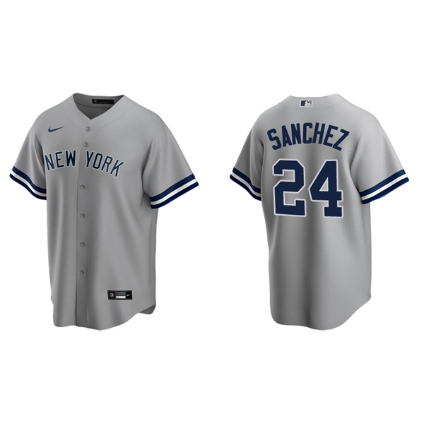 Men's New York Yankees Gary Sanchez Gray Replica Road Jersey