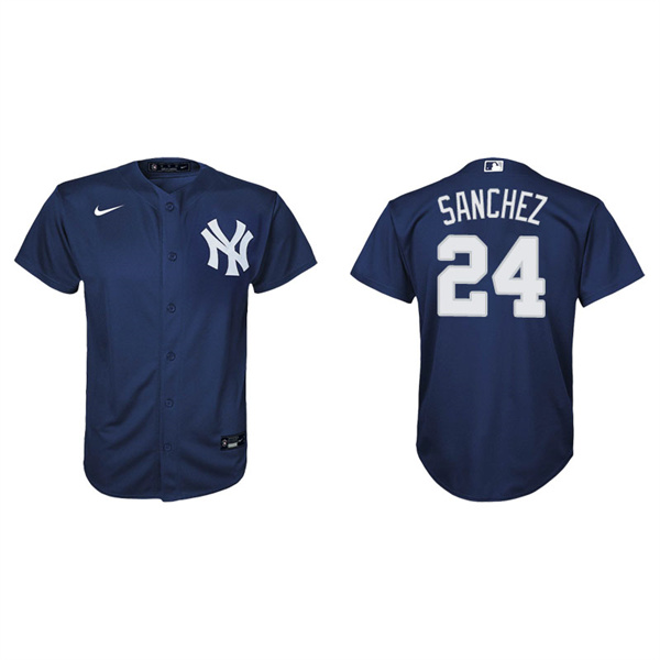 Youth New York Yankees Gary Sanchez Navy Replica Alternate Jersey
