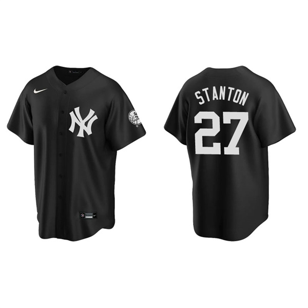 Men's New York Yankees Giancarlo Stanton Black Replica Fashion Jersey