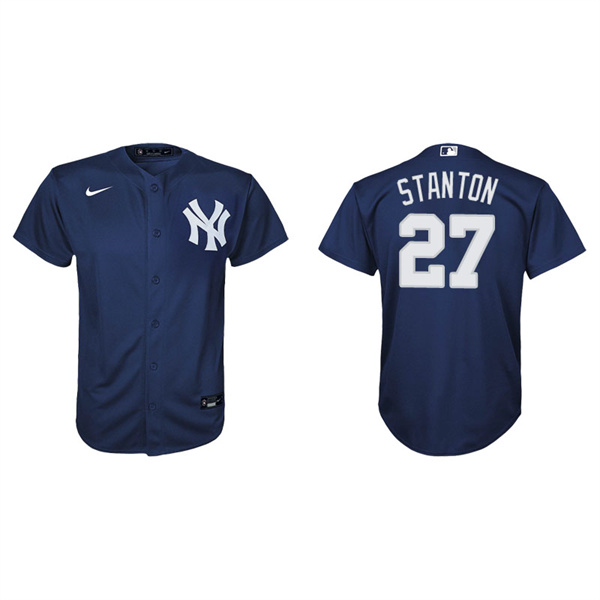Youth New York Yankees Giancarlo Stanton Navy Replica Alternate Jersey