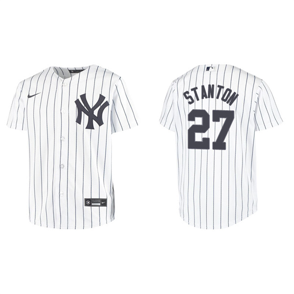 Youth New York Yankees Giancarlo Stanton White Replica Home Jersey