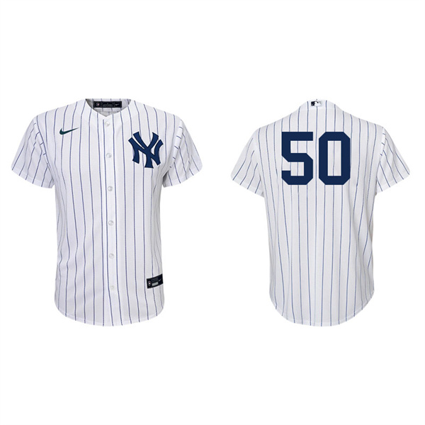Youth New York Yankees Jameson Taillon White Navy Replica Home Jersey
