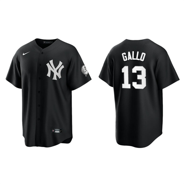 Men's New York Yankees Joey Gallo Black White Replica Official Jersey