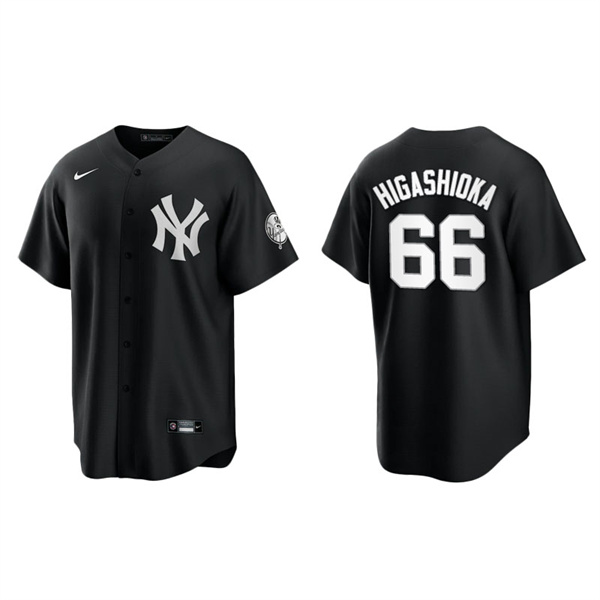 Men's New York Yankees Kyle Higashioka Black White Replica Official Jersey