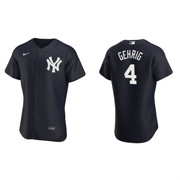 Men's New York Yankees Lou Gehrig Navy Authentic Alternate Jersey