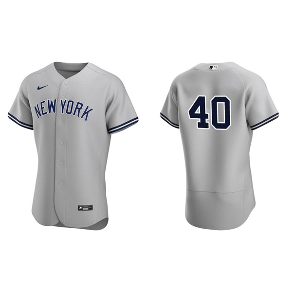 Men's New York Yankees Luis Severino Gray Authentic Road Jersey