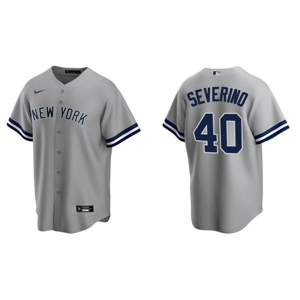 Men's New York Yankees Luis Severino Gray Replica Road Jersey