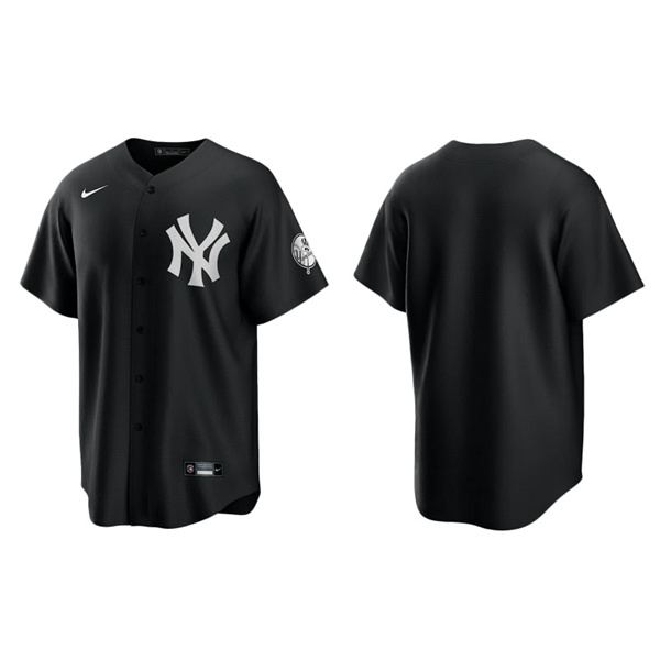 Men's New York Yankees Black White Replica Official Jersey