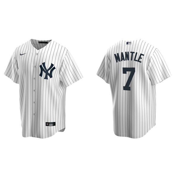 Men's New York Yankees Mickey Mantle White Replica Home Jersey