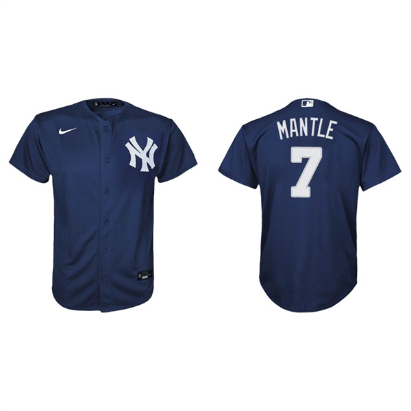 Youth New York Yankees Mickey Mantle Navy Replica Alternate Jersey