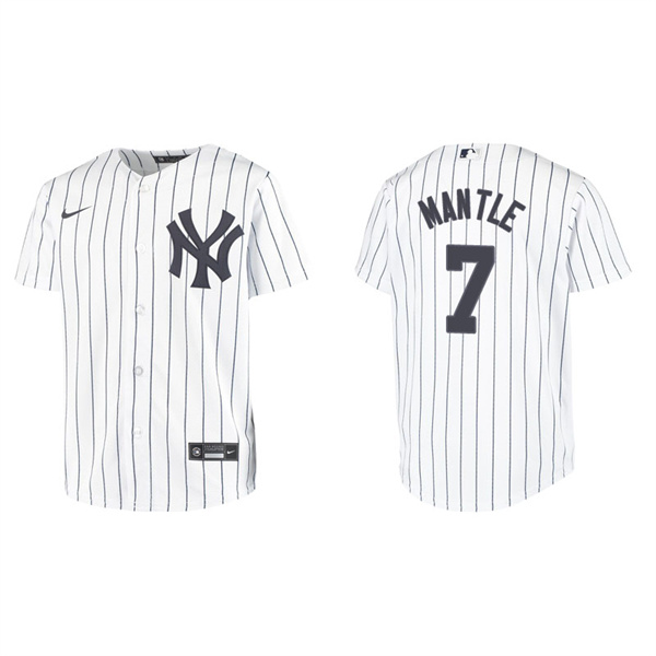Youth New York Yankees Mickey Mantle White Replica Home Jersey