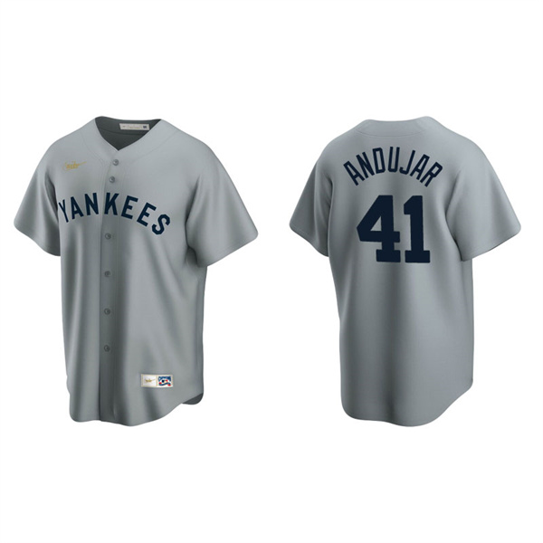 Men's New York Yankees Miguel Andujar Gray Cooperstown Collection Road Jersey