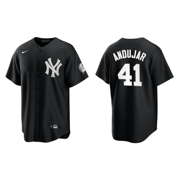 Men's New York Yankees Miguel Andujar Black White Replica Official Jersey