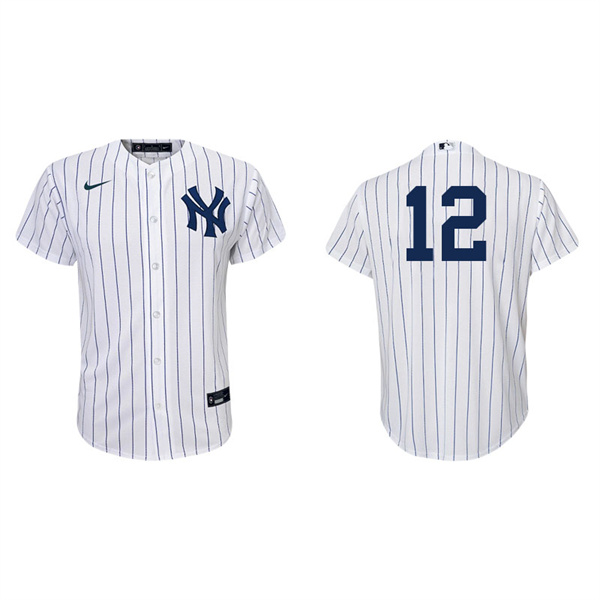 Youth New York Yankees Rougned Odor White Navy Replica Home Jersey