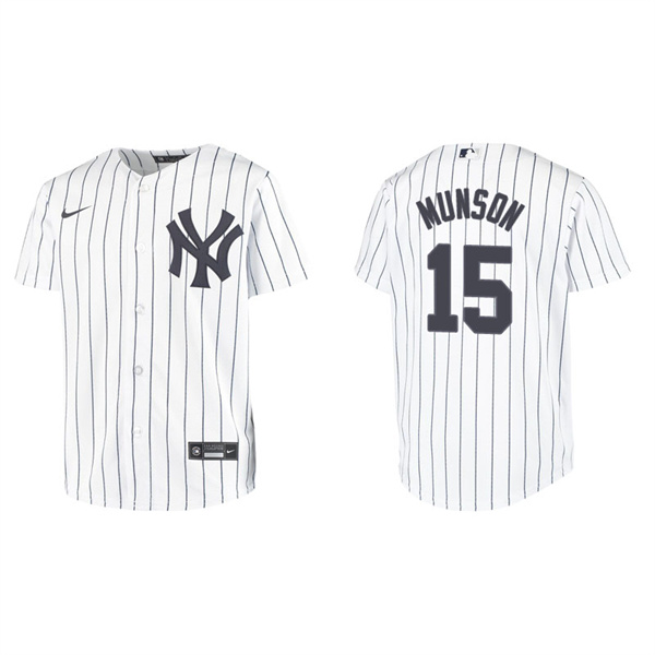 Youth New York Yankees Thurman Munson White Replica Home Jersey