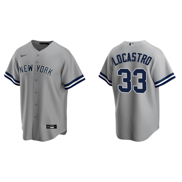 Men's New York Yankees Tim Locastro Gray Replica Road Jersey