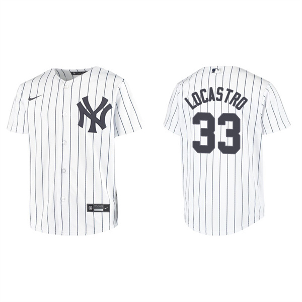 Youth New York Yankees Tim Locastro White Replica Home Jersey