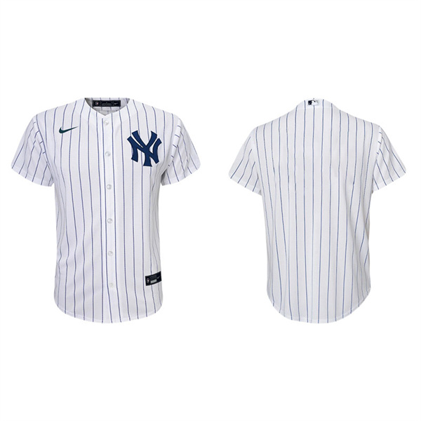 Youth New York Yankees White Navy Replica Home Jersey