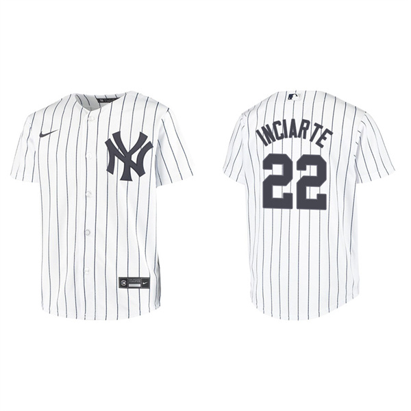 Youth New York Yankees Ender Inciarte White Replica Home Jersey