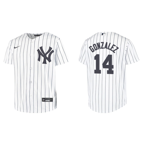 Youth New York Yankees Marwin Gonzalez White Replica Home Jersey