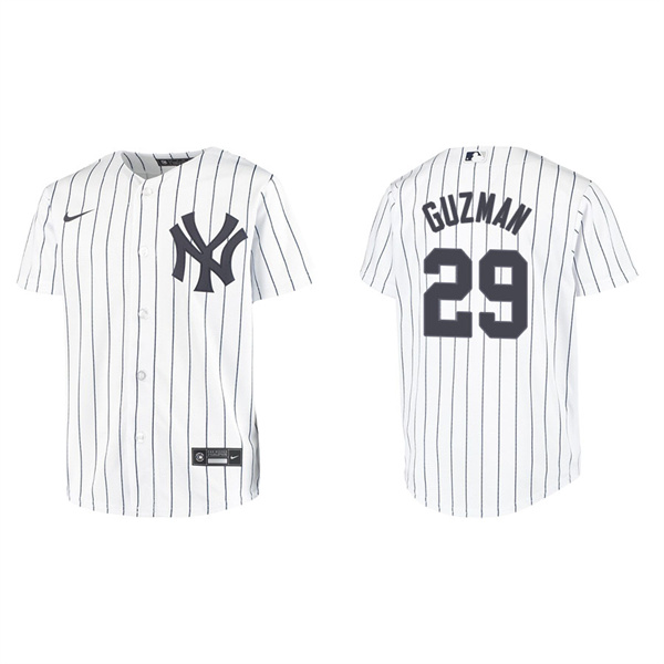 Youth New York Yankees Ronald Guzman White Replica Home Jersey