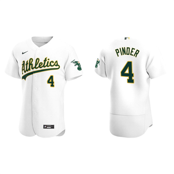 Men's Oakland Athletics Chad Pinder White Authentic Home Jersey